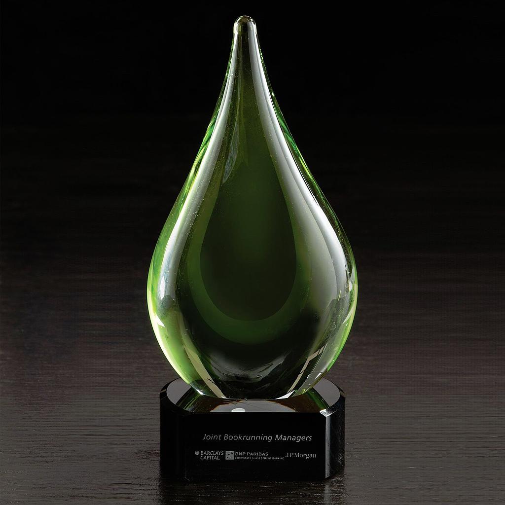 Picture of Fusion Art Glass Award w/ Black Base