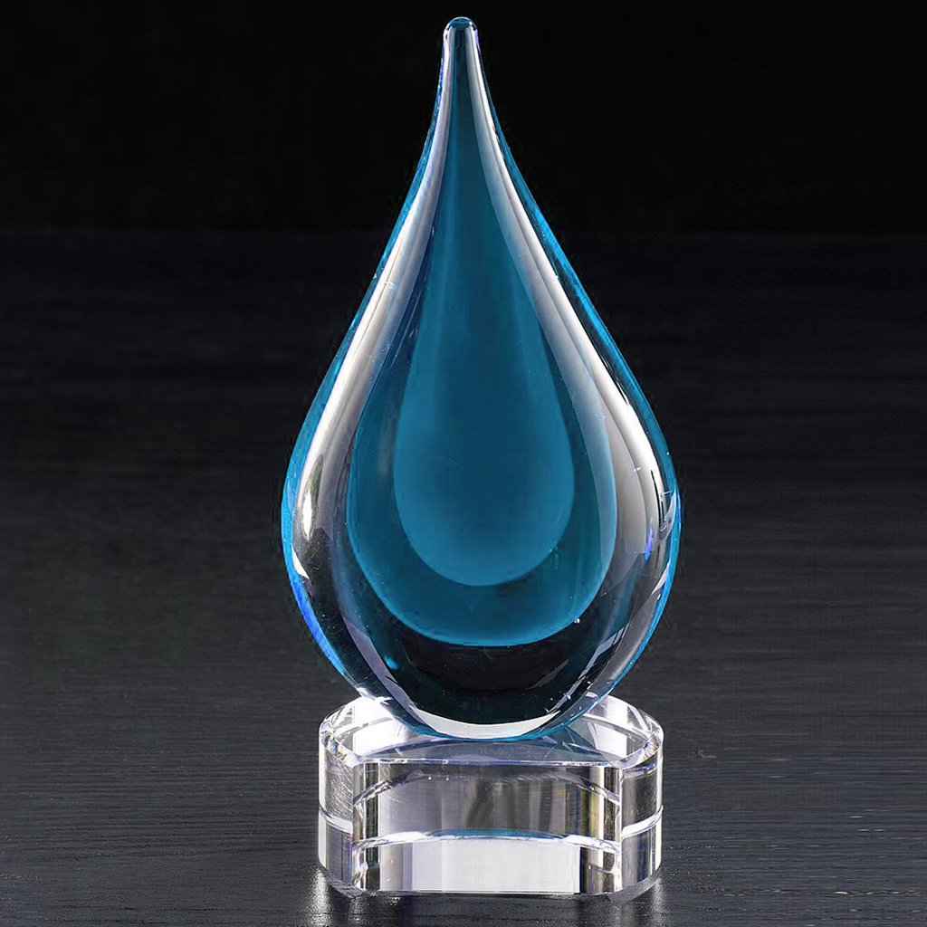 Picture of Fusion Art Glass Award w/ Blue Base