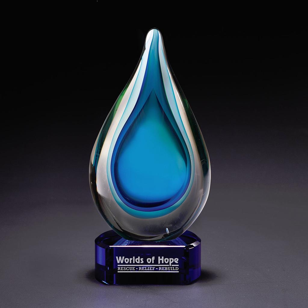 Picture of Fusion Art Glass Award w/ Blue Base