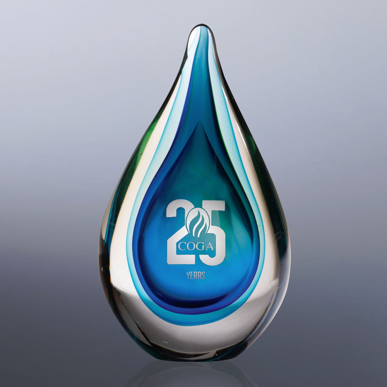 Picture of Fusion Art Glass Award w/ Blue Base