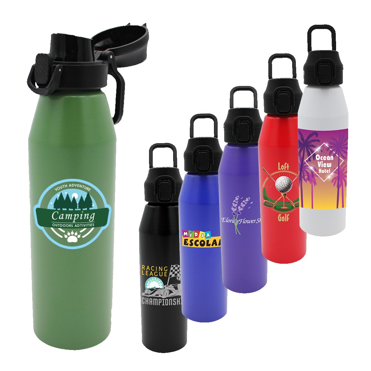 Picture of 25 oz. Recycled Aluminum Bottle with Chug Lid, Full Color Digital