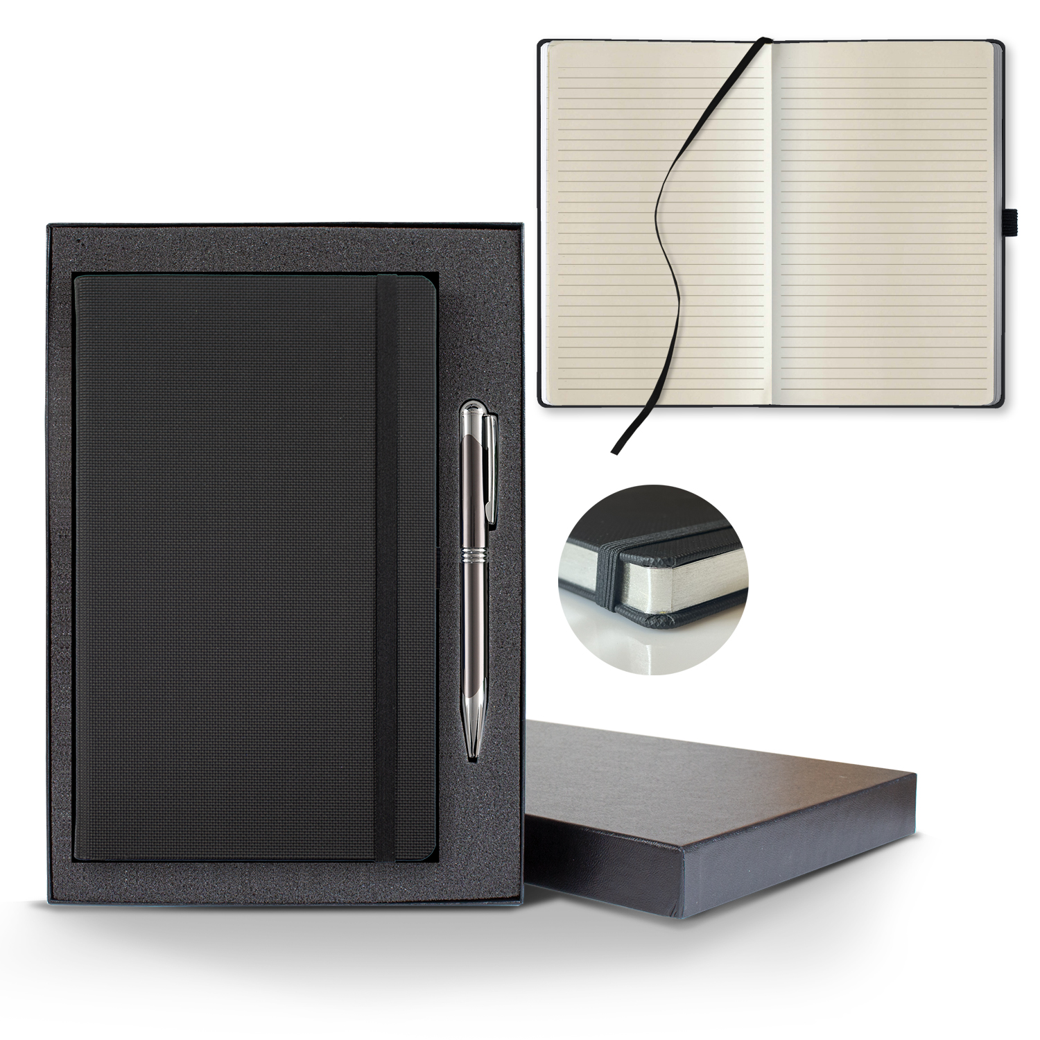 Picture of Castelli All Metal Medio Lined Ivory Page Journal Gift Set