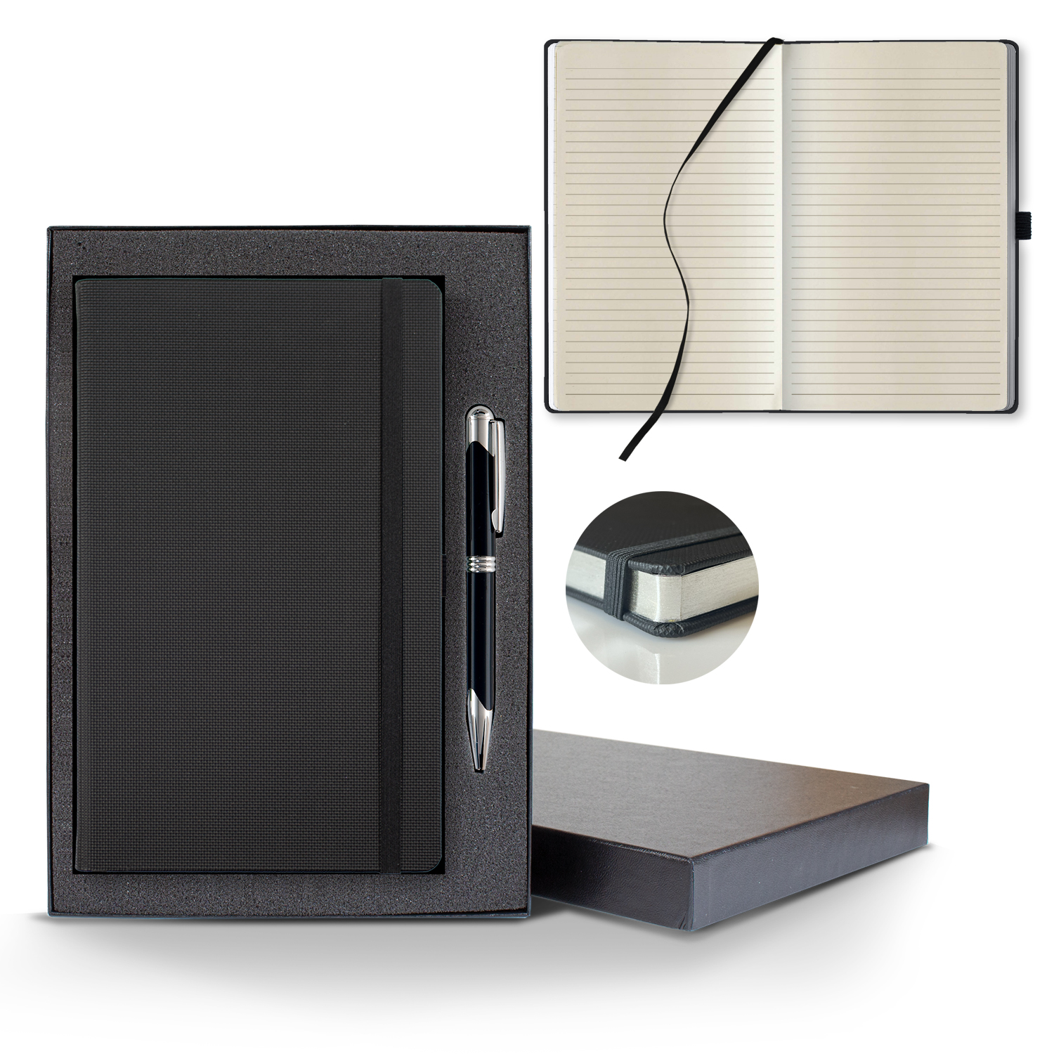 Picture of Castelli All Metal Medio Lined Ivory Page Journal Gift Set