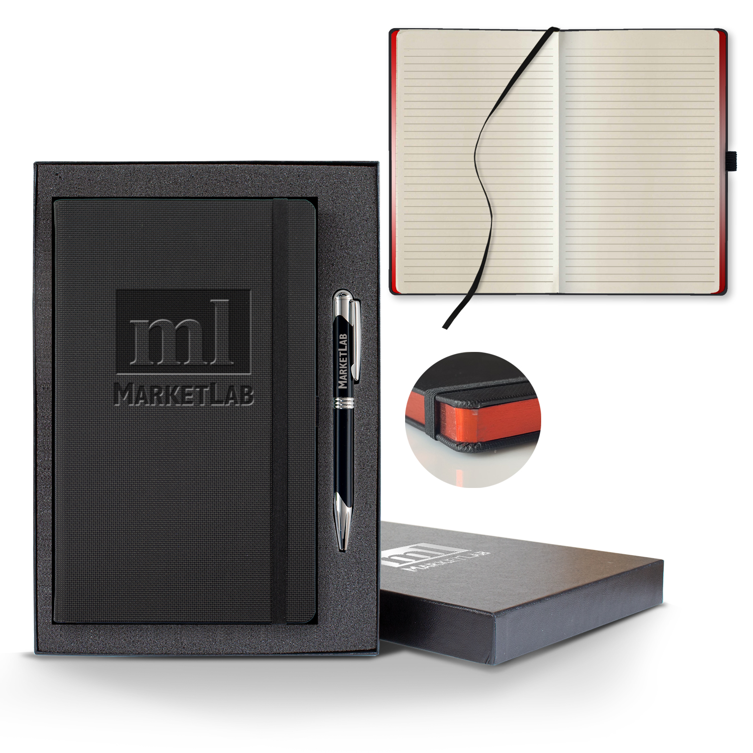 Picture of Castelli All Metal Medio Lined Ivory Page Journal Gift Set
