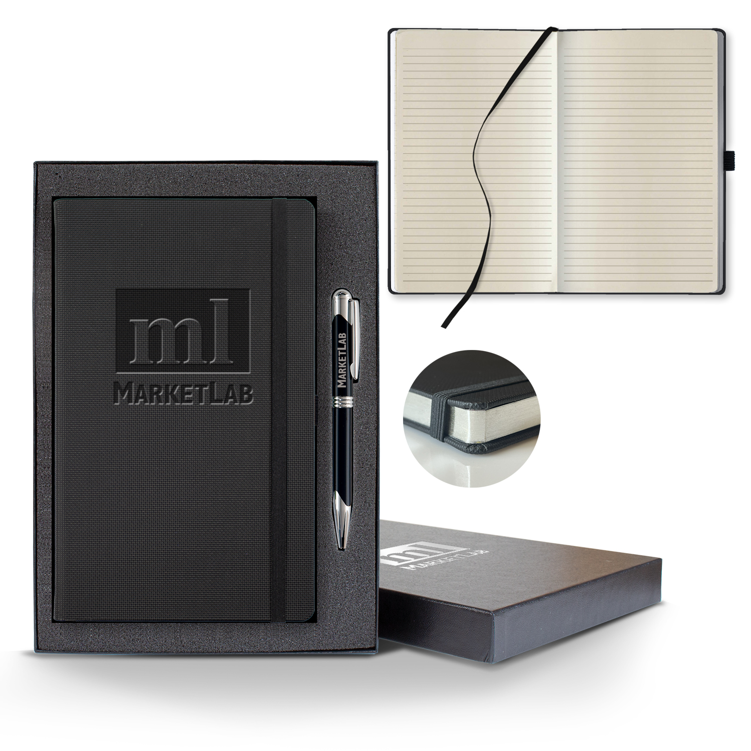 Picture of Castelli All Metal Medio Lined Ivory Page Journal Gift Set