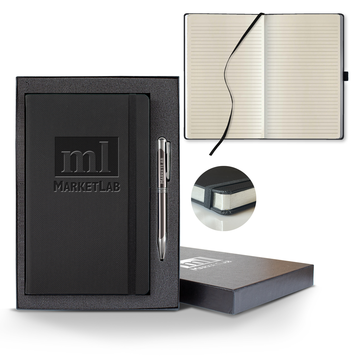 Picture of Castelli All Metal Medio Lined Ivory Page Journal Gift Set