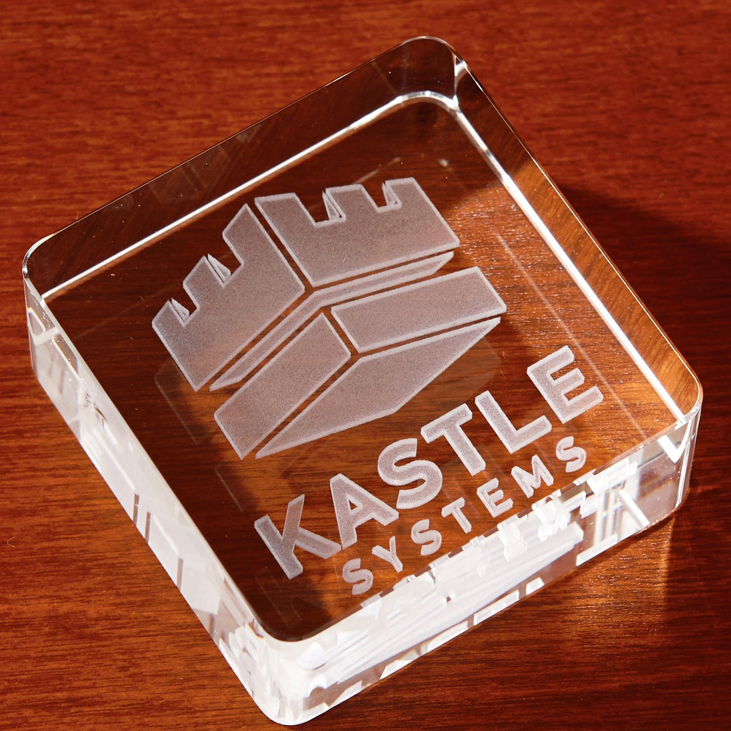 Picture of 3D Crystal Square Paperweight - Large