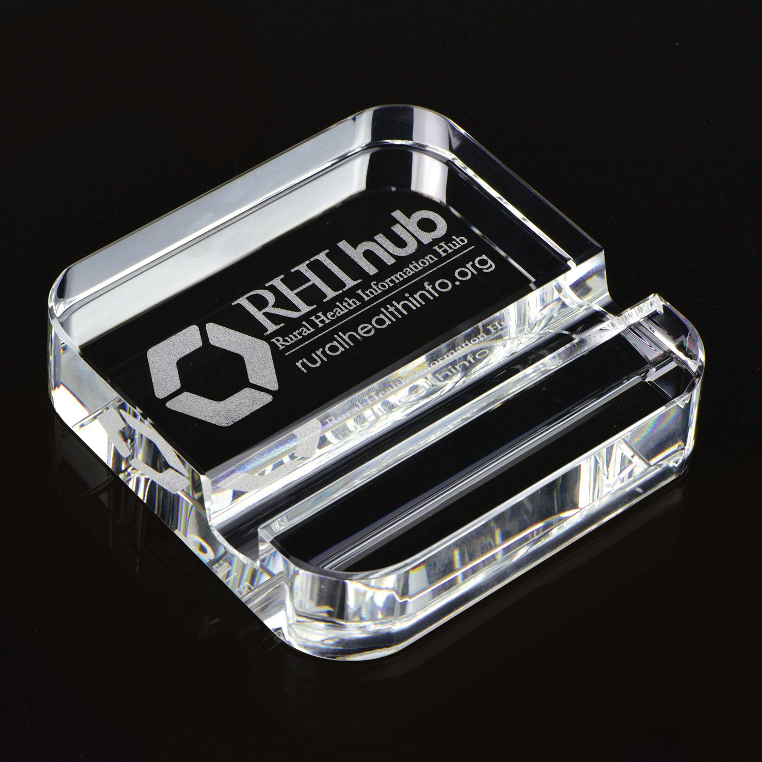 Picture of Square Crystal Phone Stand Paperweight