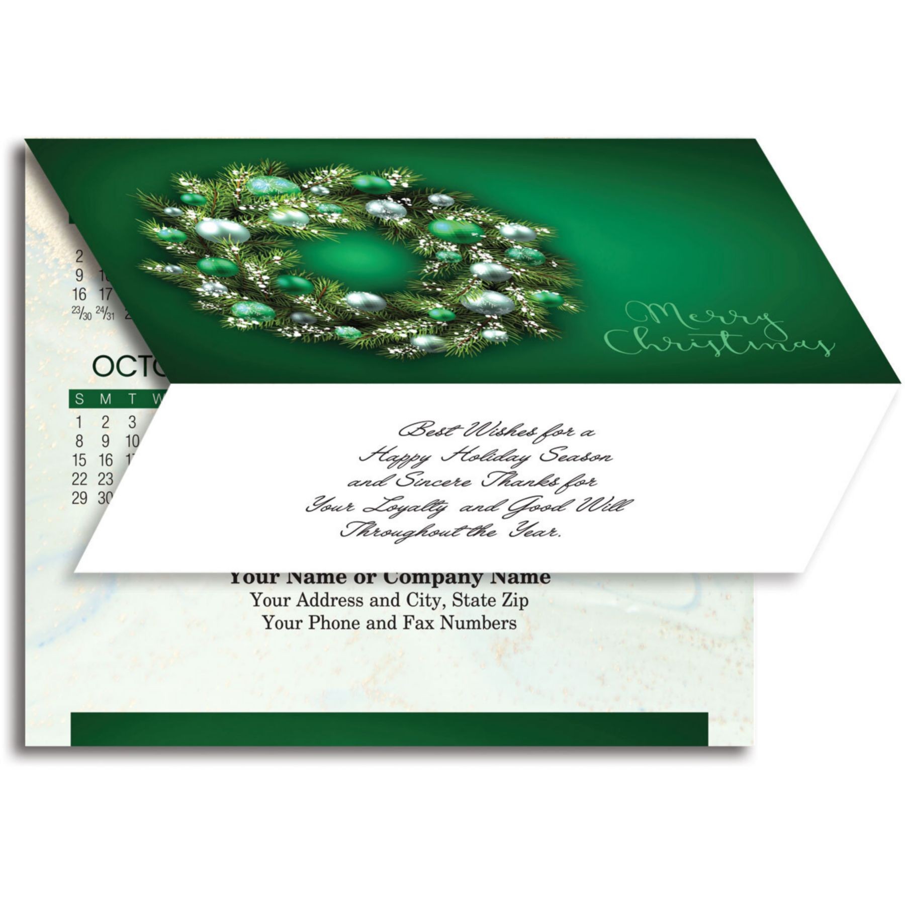 Picture of Marble Swirl Wreath Card To Calendar
