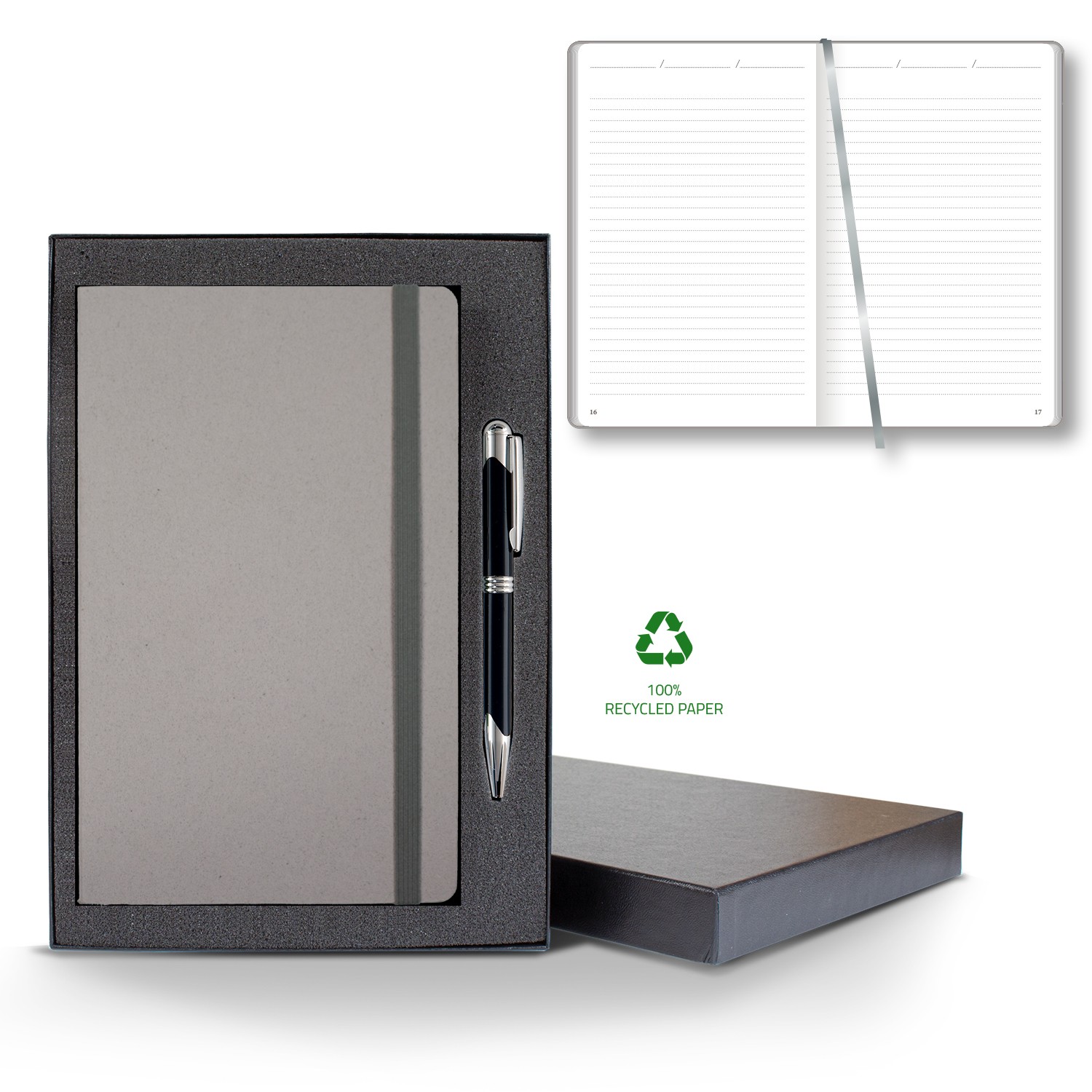 Picture of Castelli Carapace Medio Lined Recycled White Page Journal Gift Set