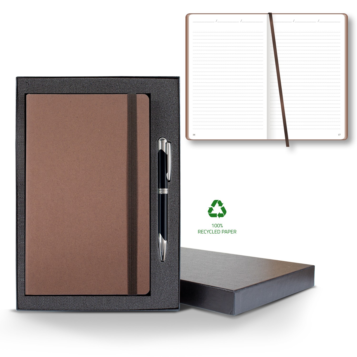 Picture of Castelli Carapace Medio Lined Recycled White Page Journal Gift Set