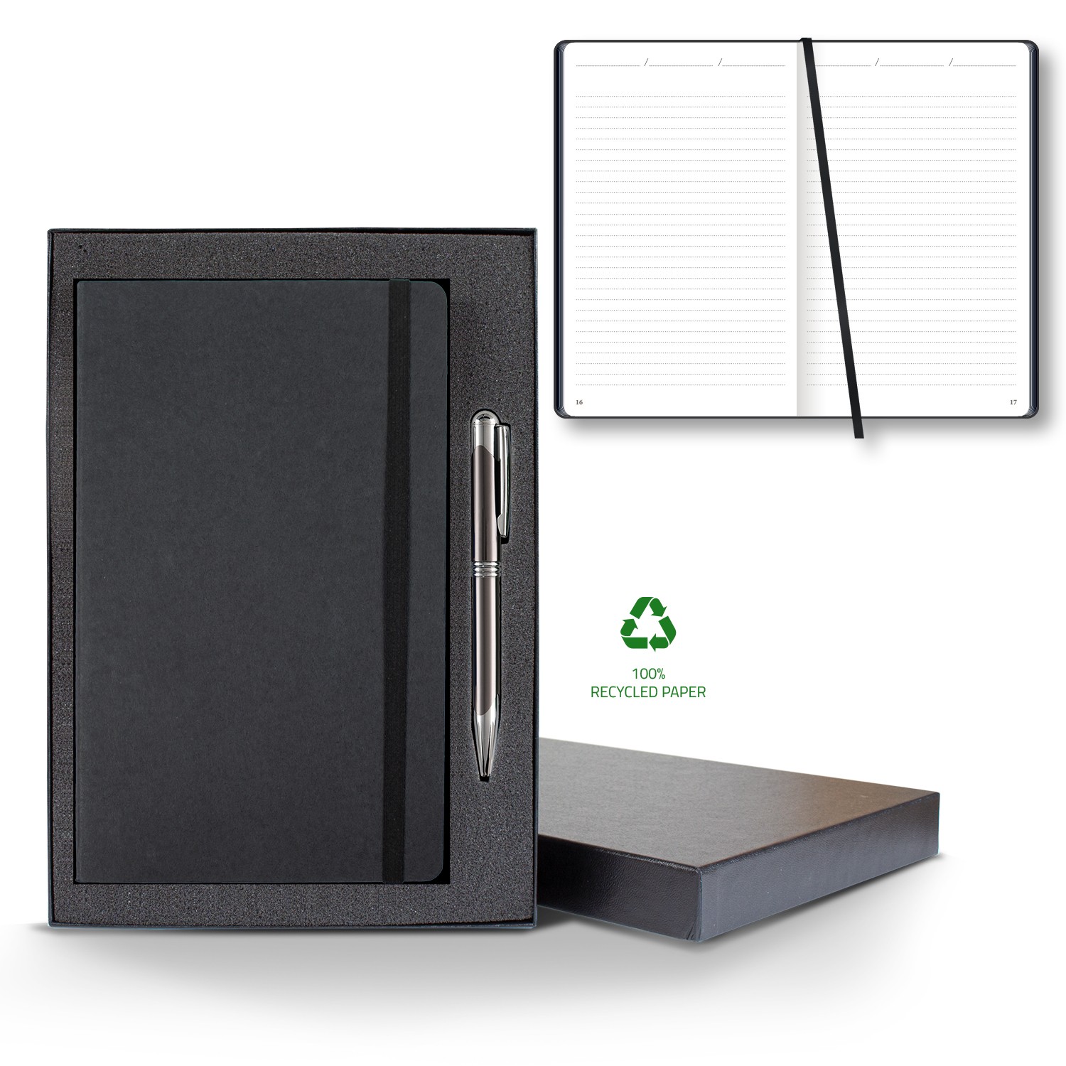 Picture of Castelli Carapace Medio Lined Recycled White Page Journal Gift Set