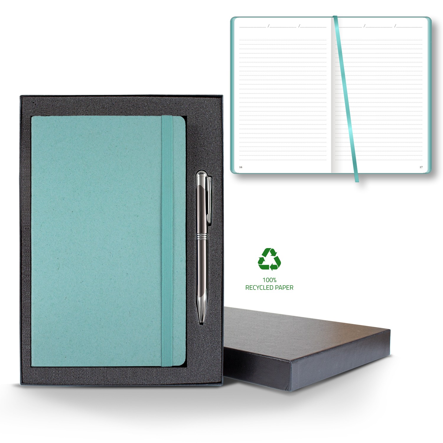 Picture of Castelli Carapace Medio Lined Recycled White Page Journal Gift Set