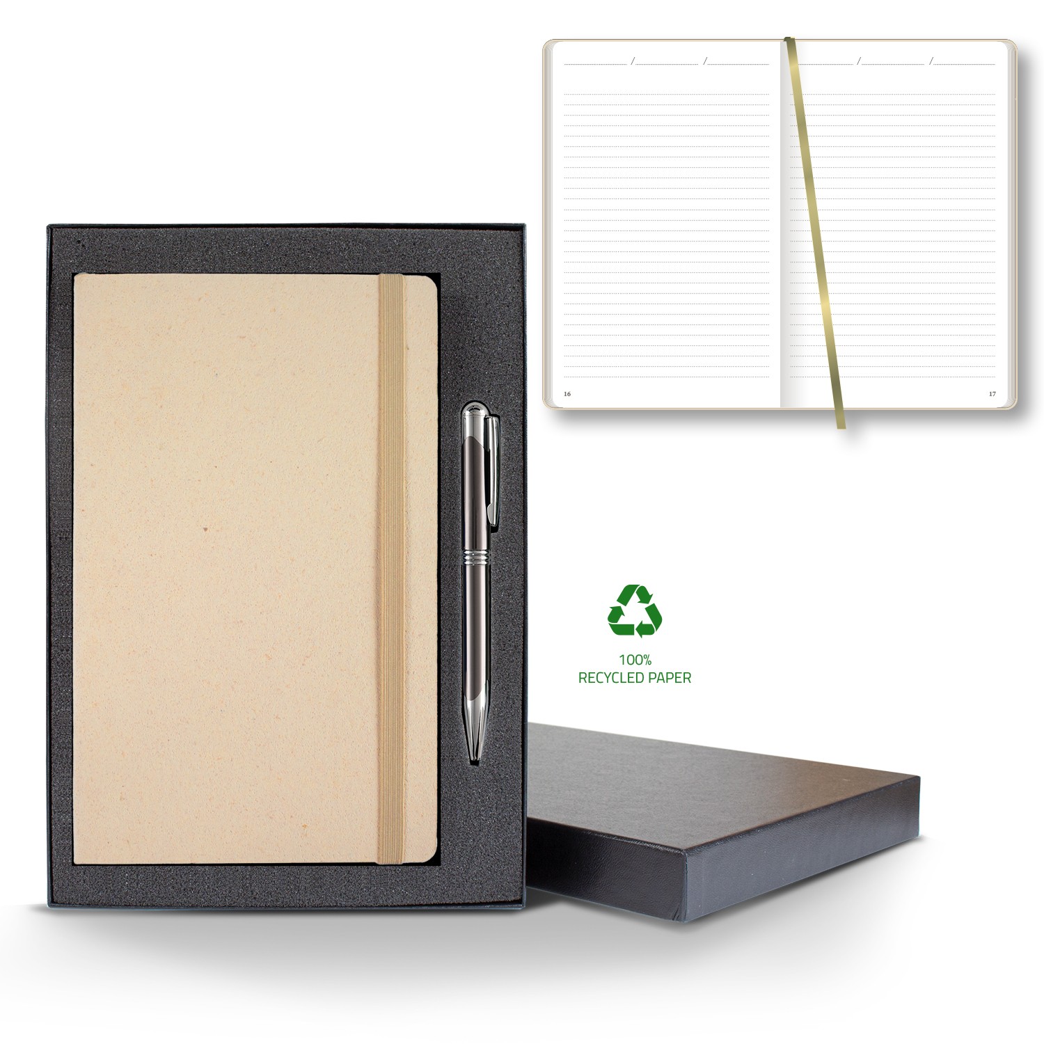Picture of Castelli Carapace Medio Lined Recycled White Page Journal Gift Set