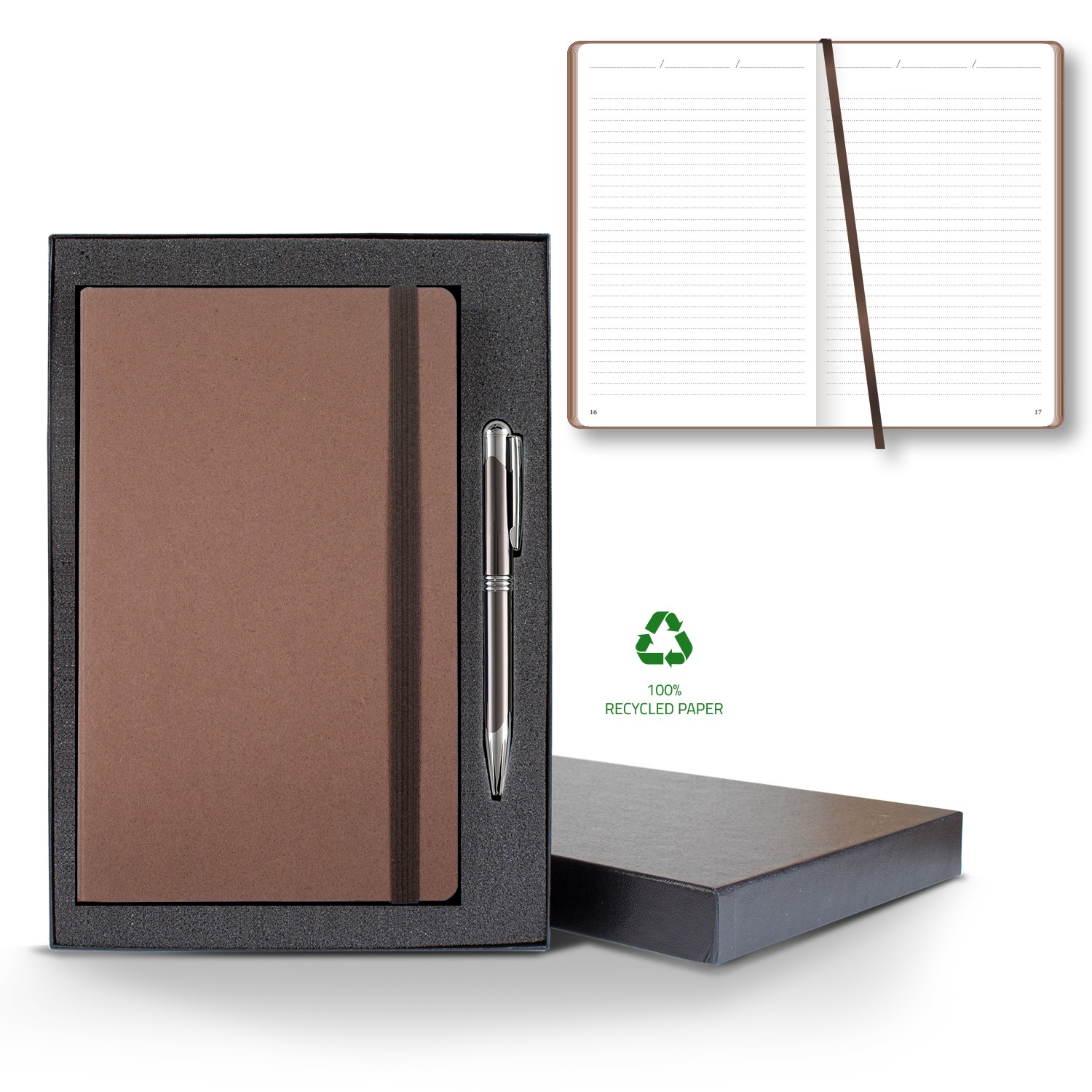Picture of Castelli Carapace Medio Lined Recycled White Page Journal Gift Set