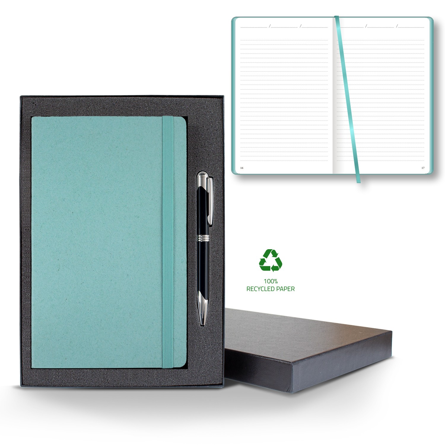 Picture of Castelli Carapace Medio Lined Recycled White Page Journal Gift Set