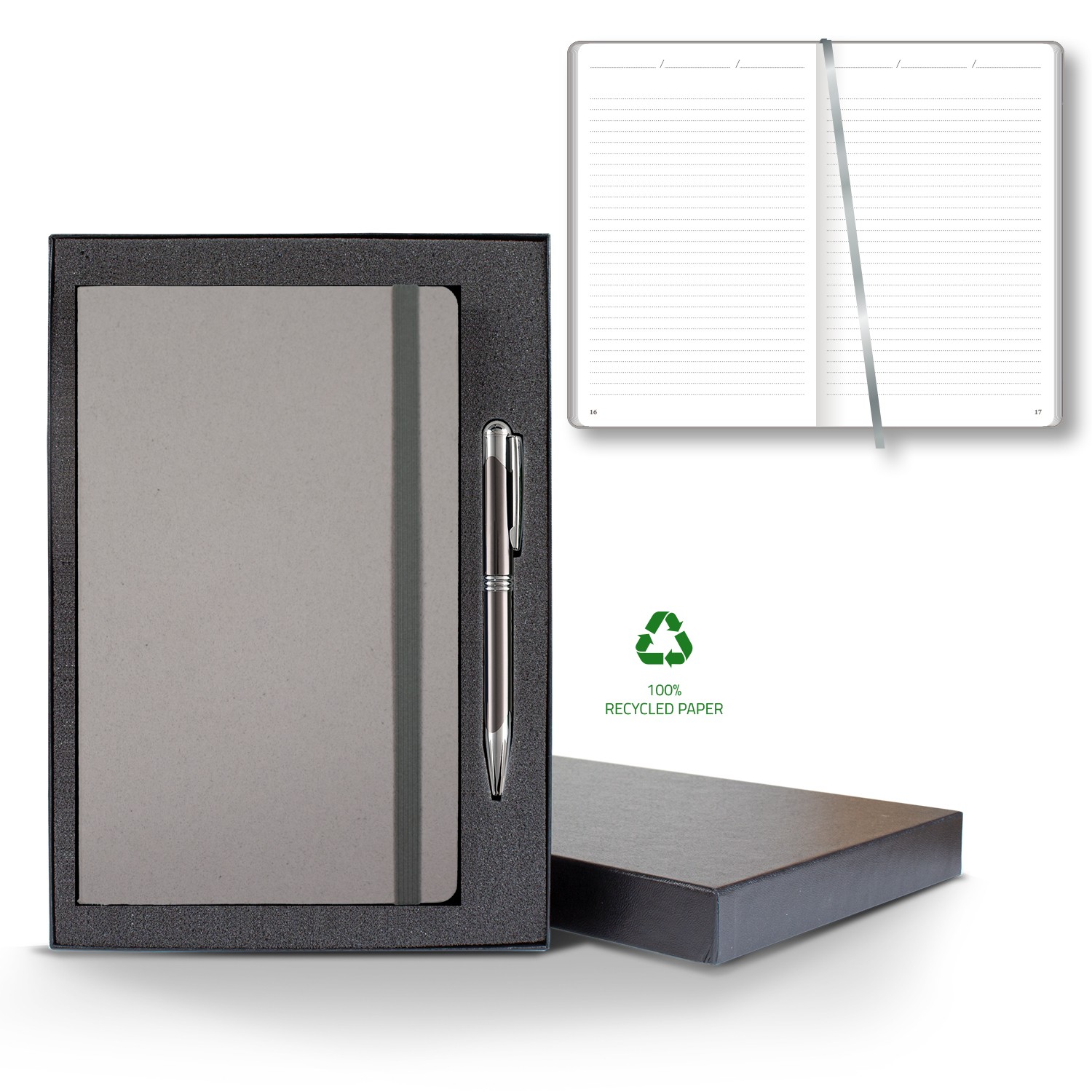 Picture of Castelli Carapace Medio Lined Recycled White Page Journal Gift Set