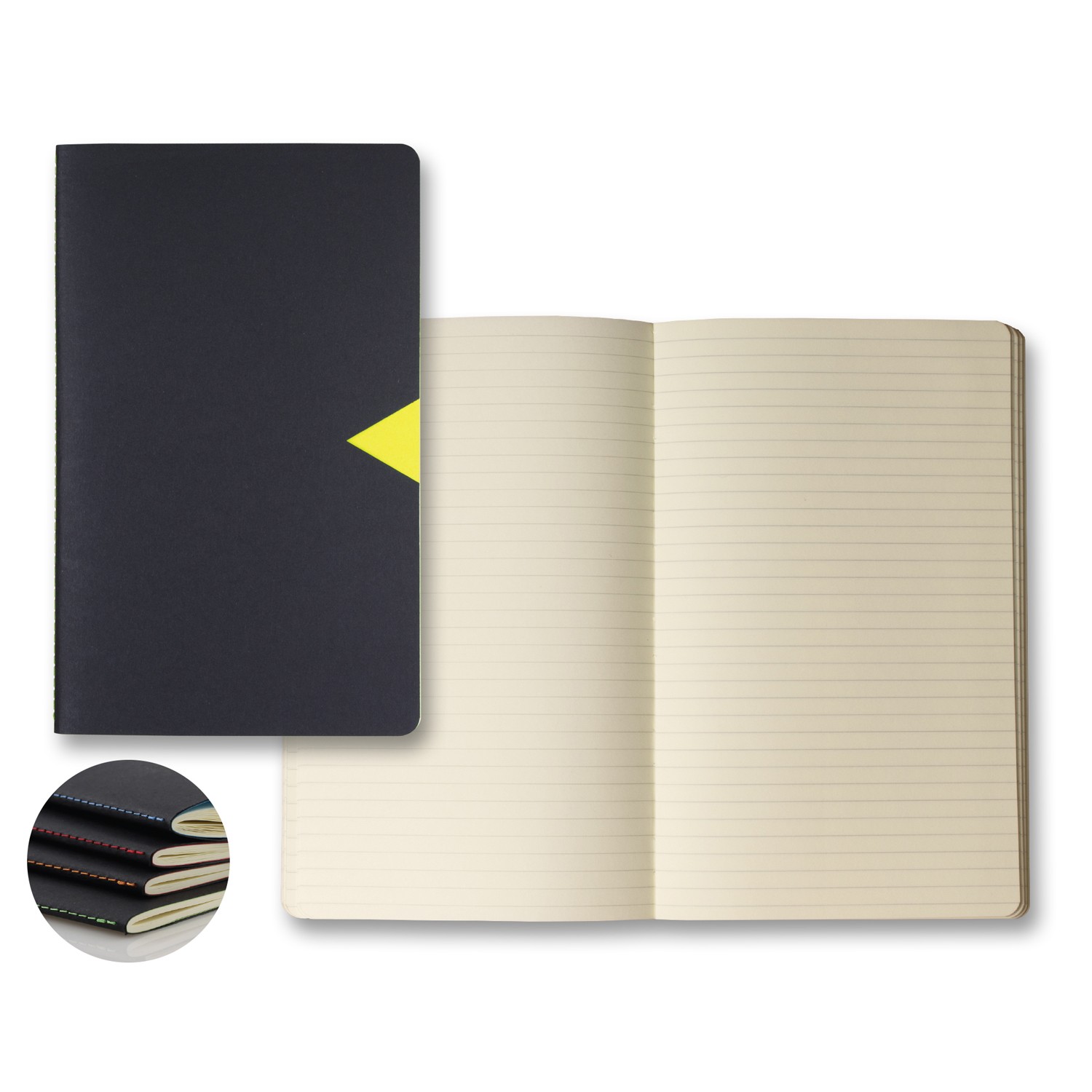 Picture of Castelli Black Notch Medio Lined Ivory Page Journal