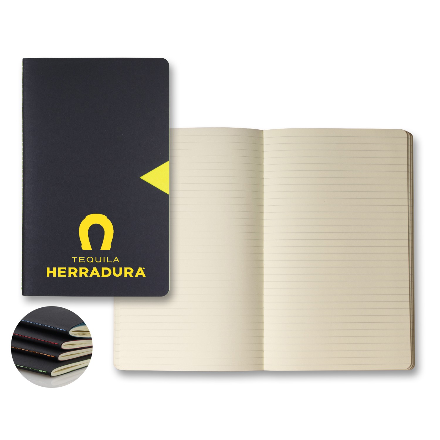Picture of Castelli Black Notch Medio Lined Ivory Page Journal