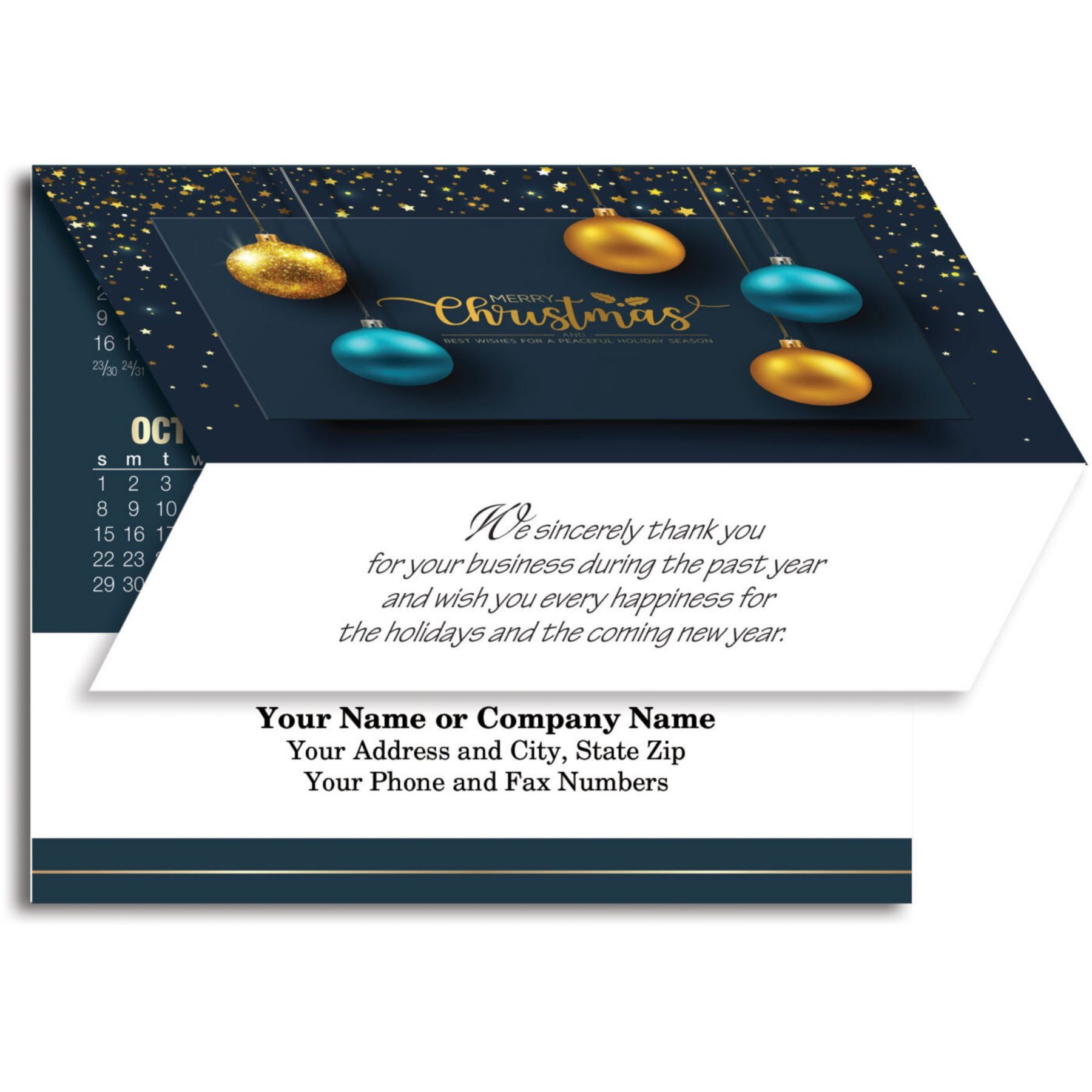 Picture of Glistening Bulbs Card To Calendar