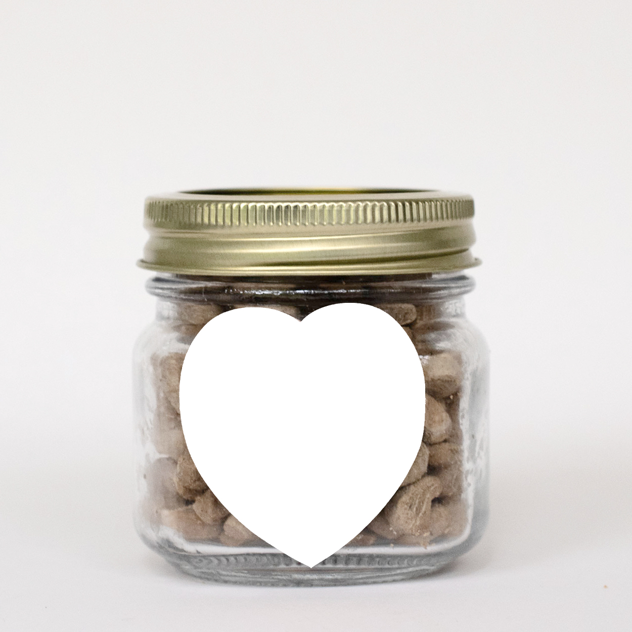 Picture of Half Pint Jar with Small Heart Magnet Pet Fill