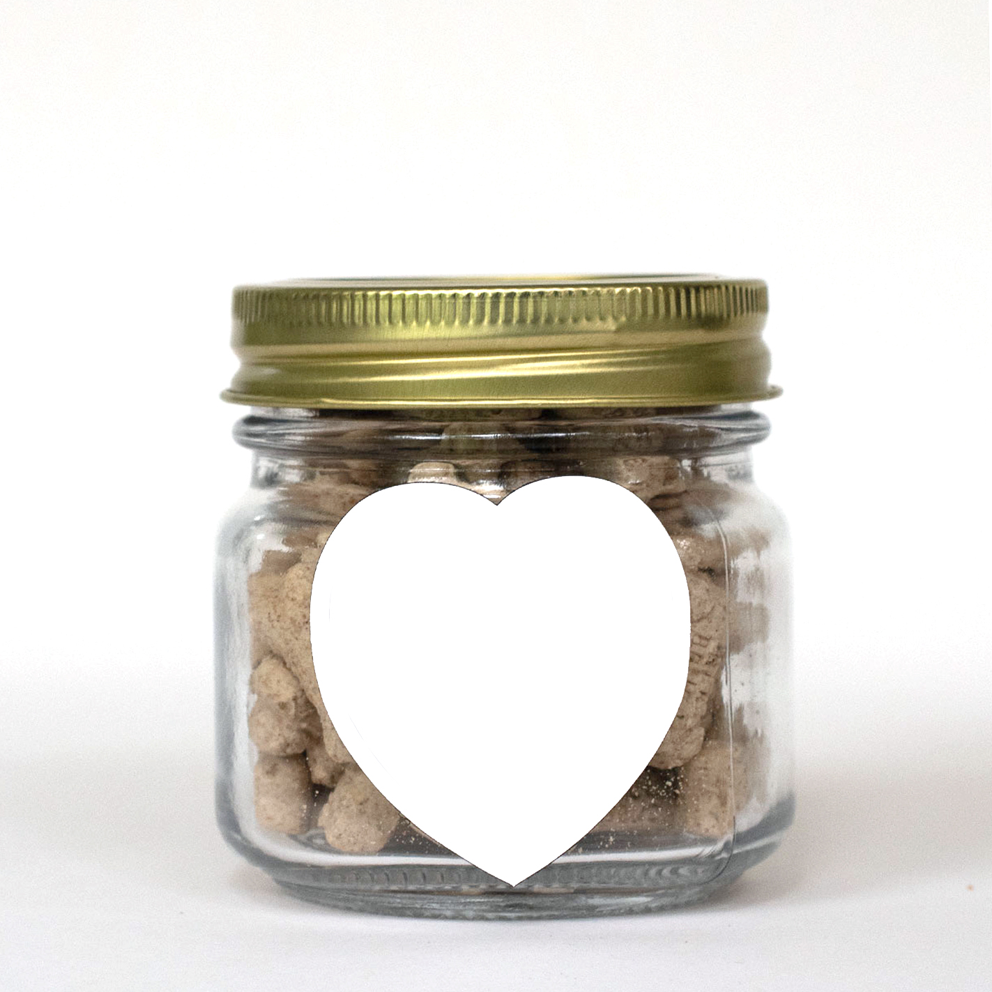 Picture of Half Pint Jar with Small Heart Magnet Pet Fill