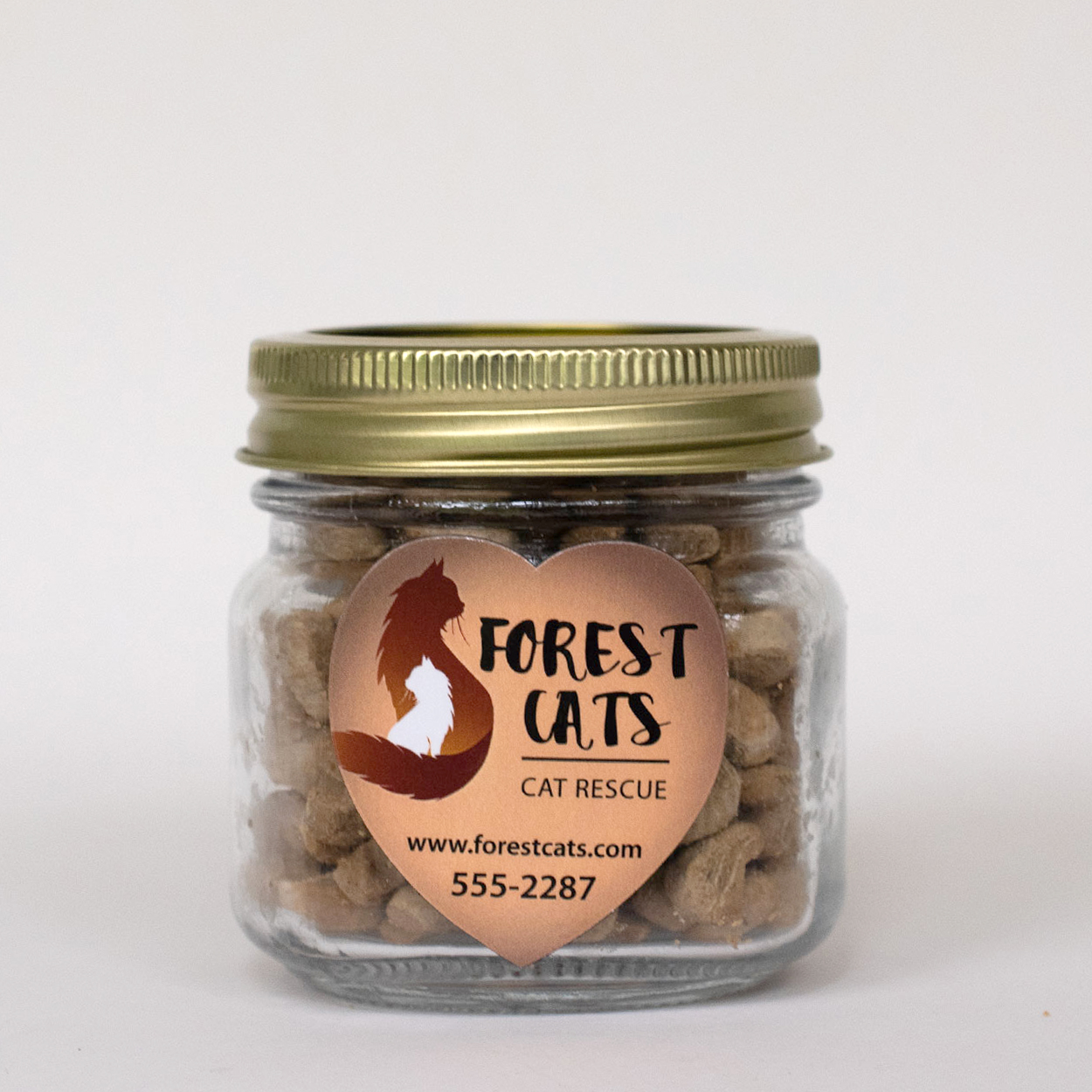Picture of Half Pint Jar with Small Heart Magnet Pet Fill