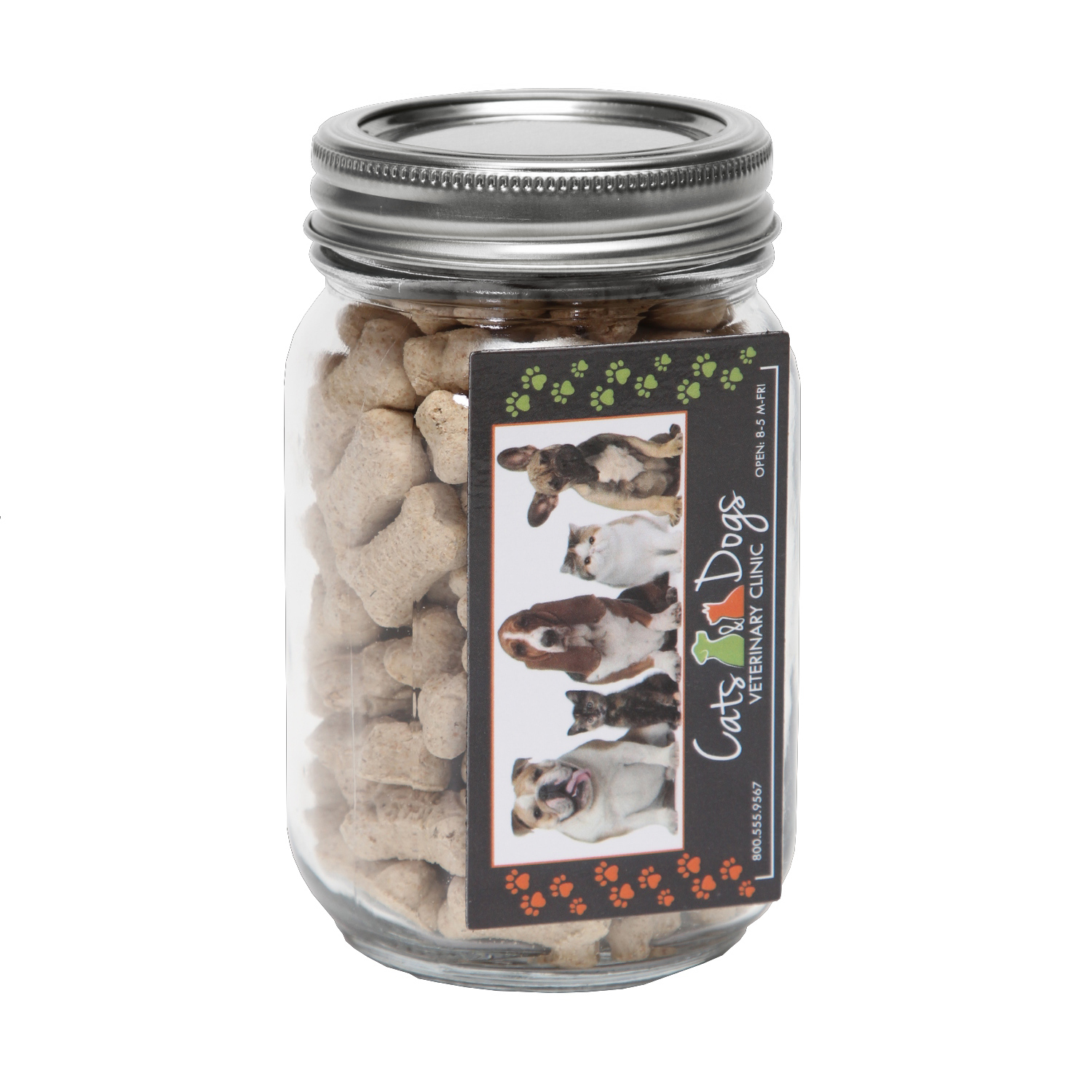 Picture of Pint Jar with Rectangle Magnet Pet Fill
