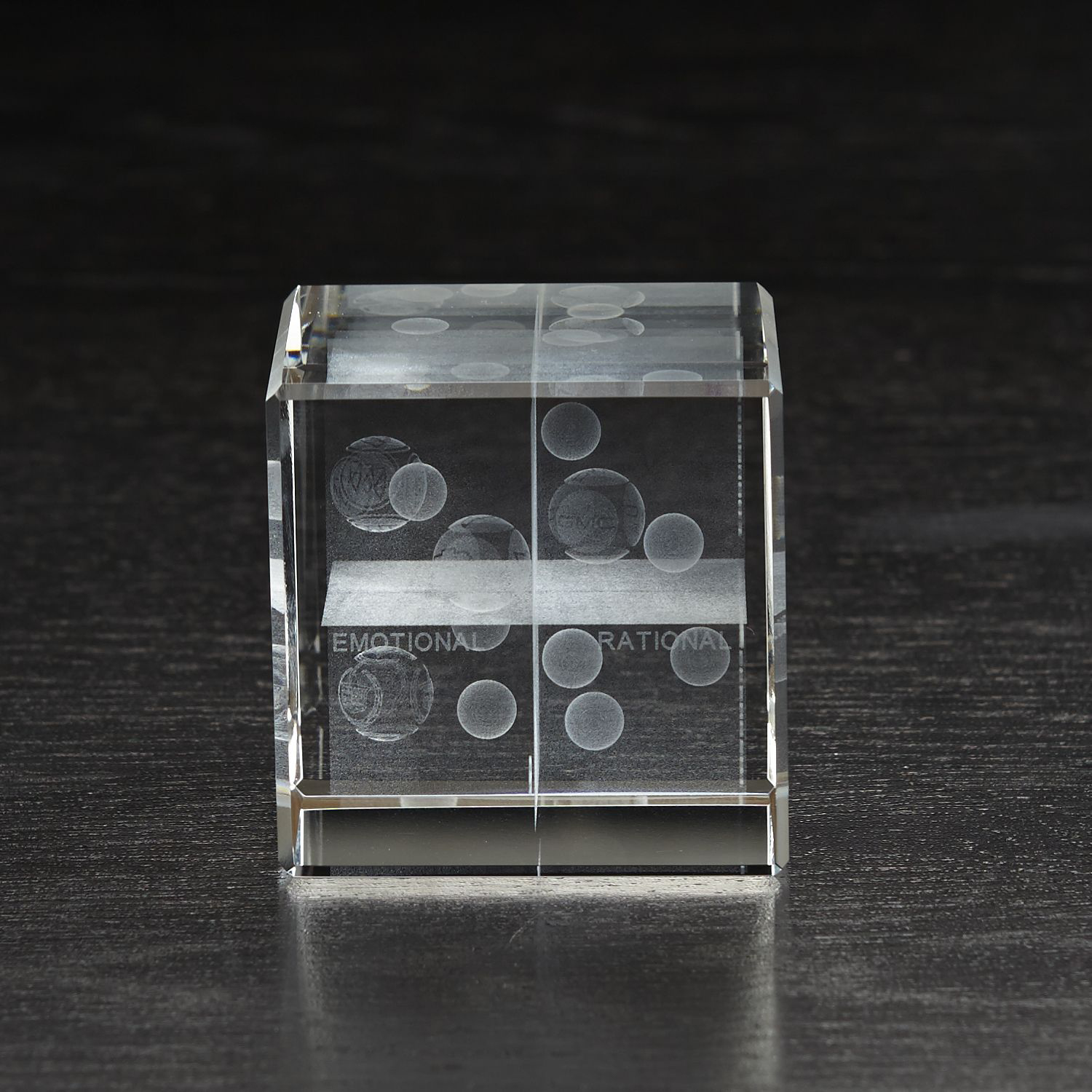 Picture of Medium Flat Cube 3D Crystal Award