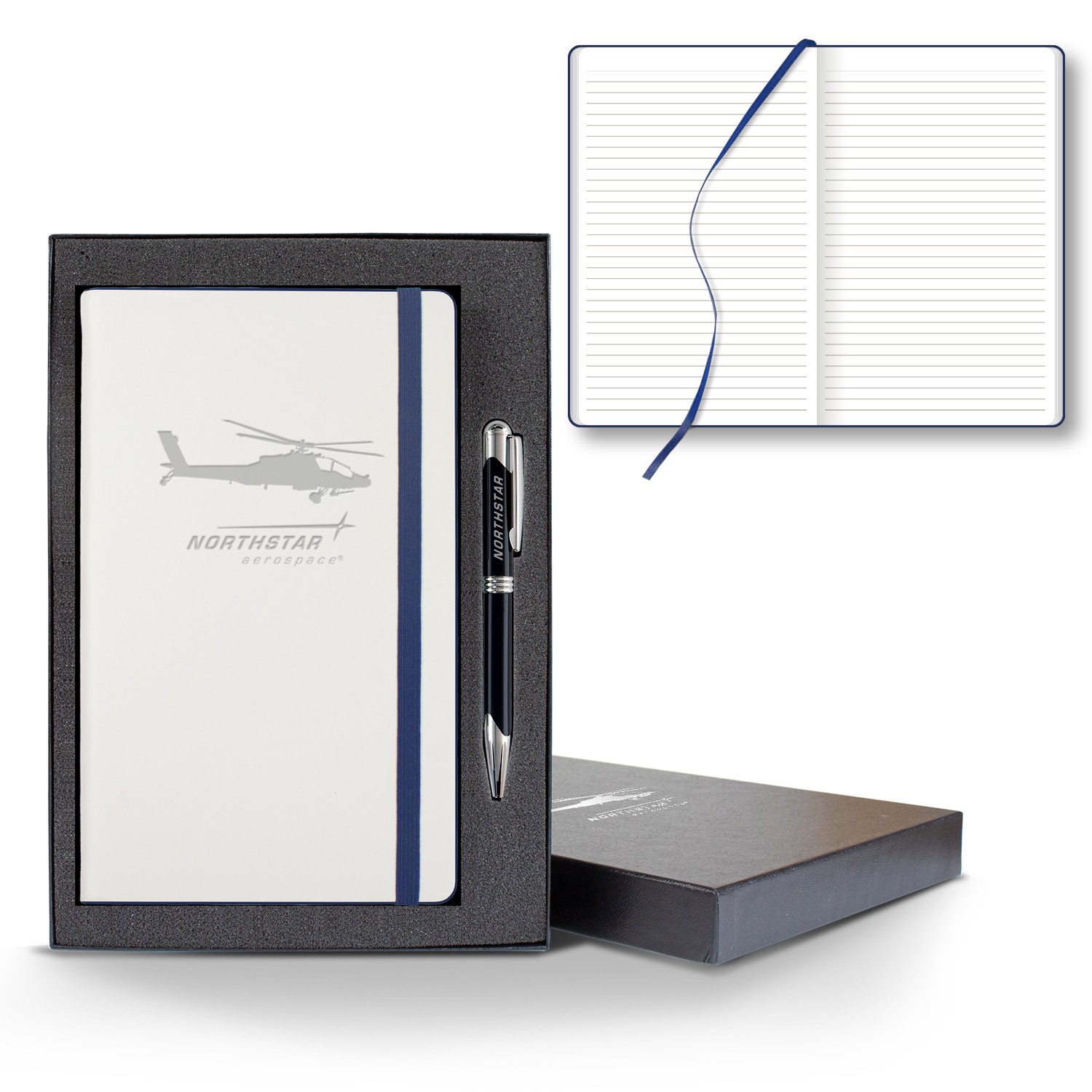 Picture of Castelli White Laser Medio Lined White Page Journal Gift Set