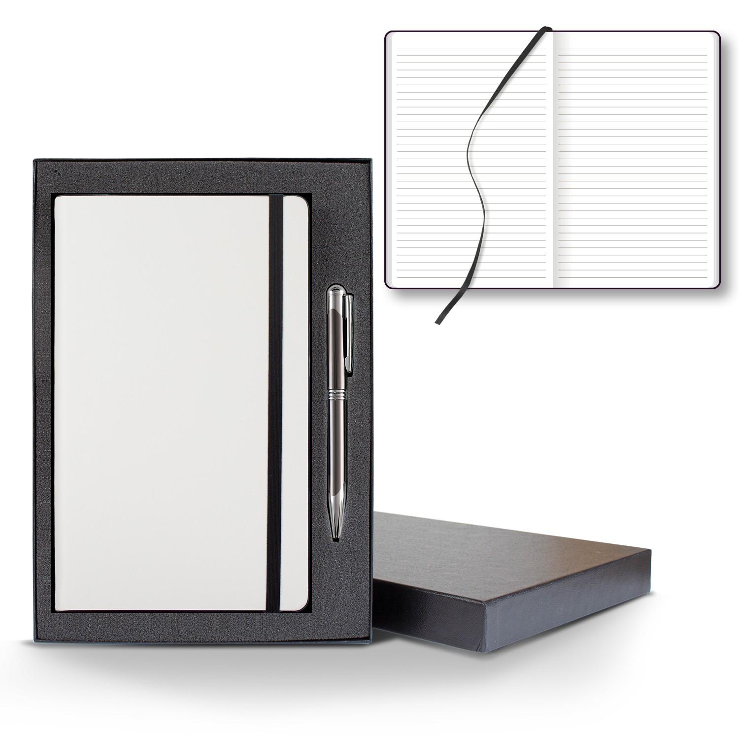 Picture of Castelli White Laser Medio Lined White Page Journal Gift Set