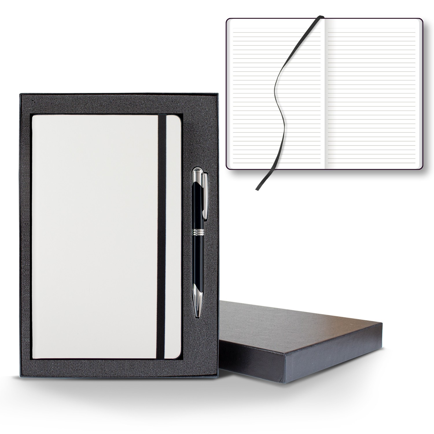 Picture of Castelli White Laser Medio Lined White Page Journal Gift Set