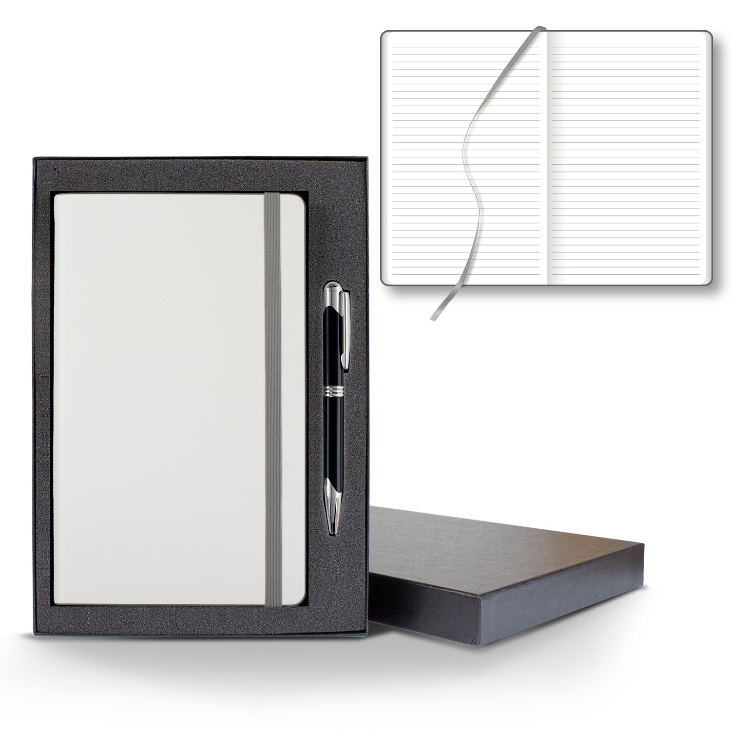 Picture of Castelli White Laser Medio Lined White Page Journal Gift Set