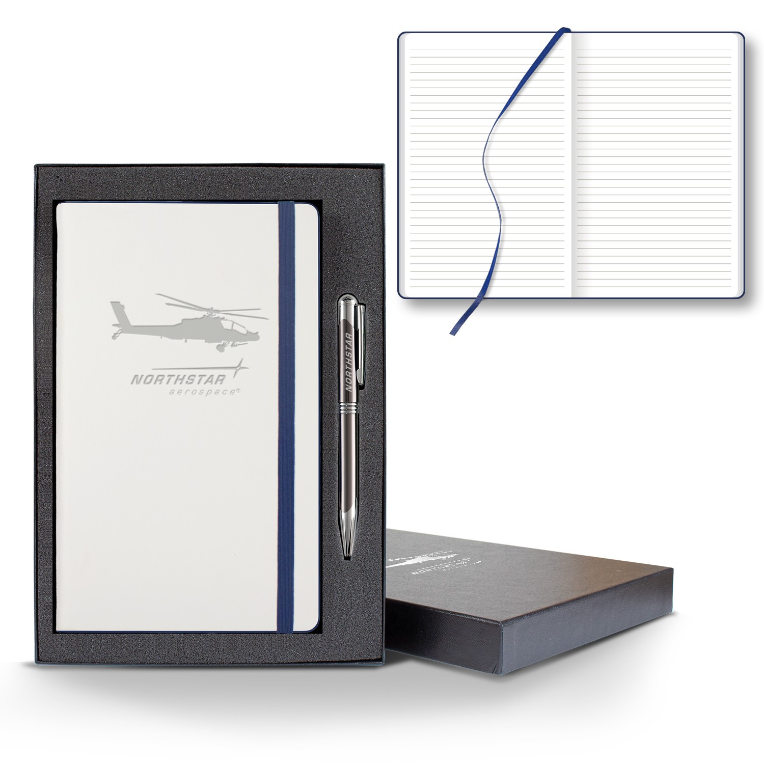 Picture of Castelli White Laser Medio Lined White Page Journal Gift Set
