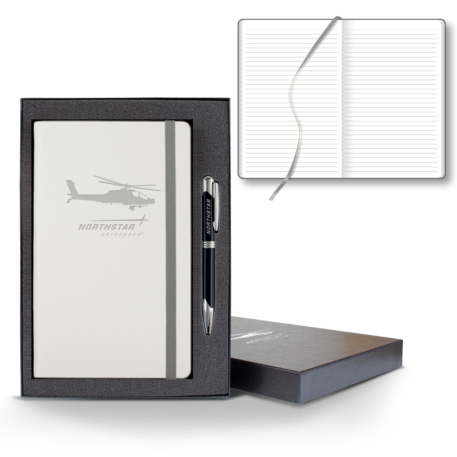 Picture of Castelli White Laser Medio Lined White Page Journal Gift Set