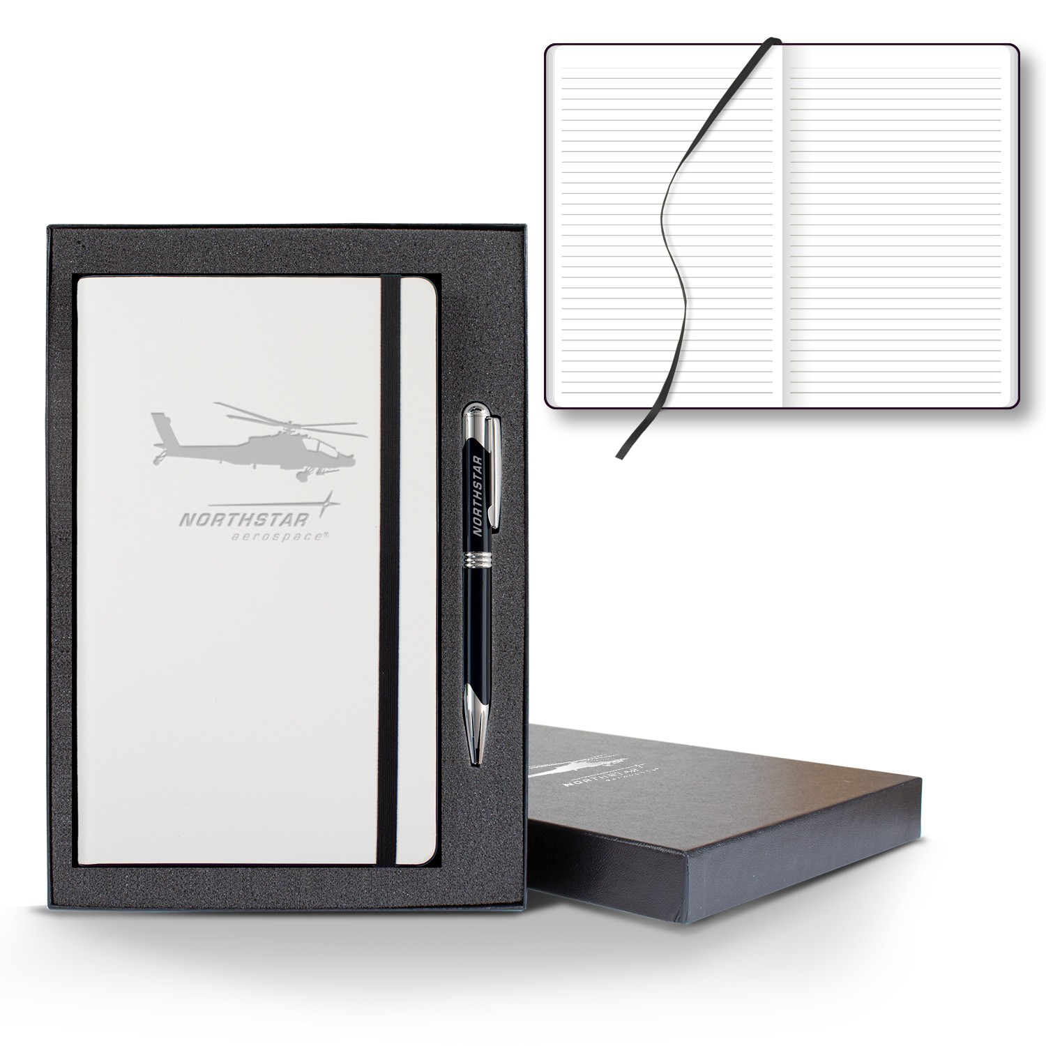 Picture of Castelli White Laser Medio Lined White Page Journal Gift Set