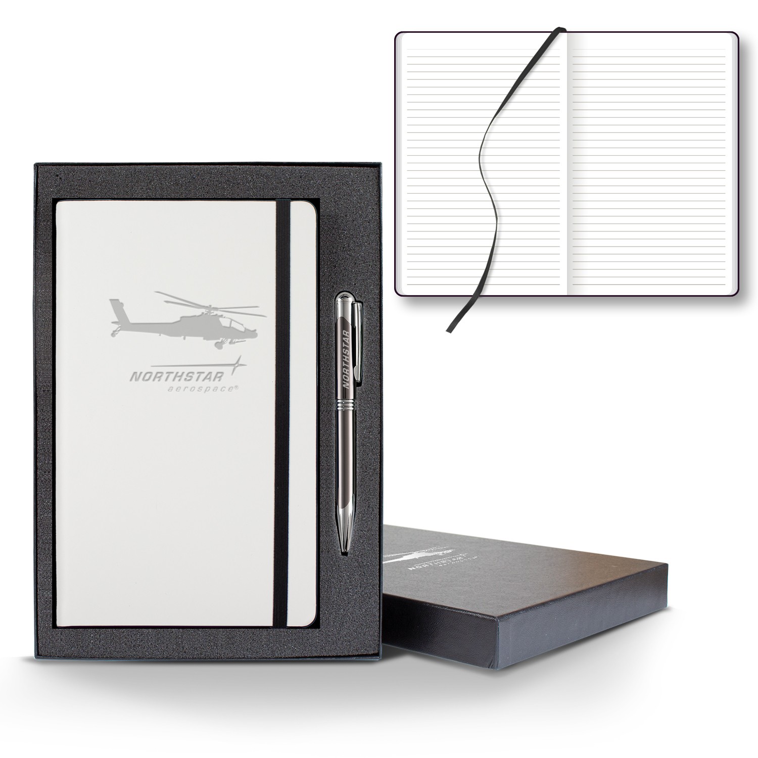 Picture of Castelli White Laser Medio Lined White Page Journal Gift Set