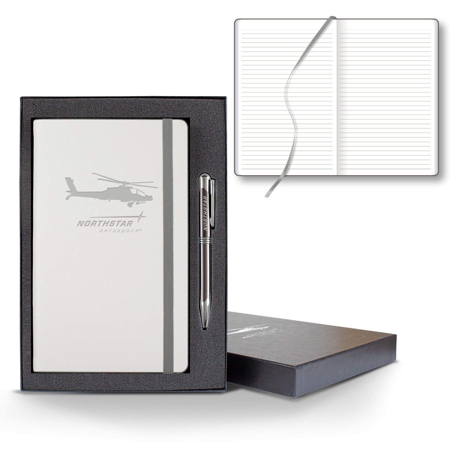 Picture of Castelli White Laser Medio Lined White Page Journal Gift Set