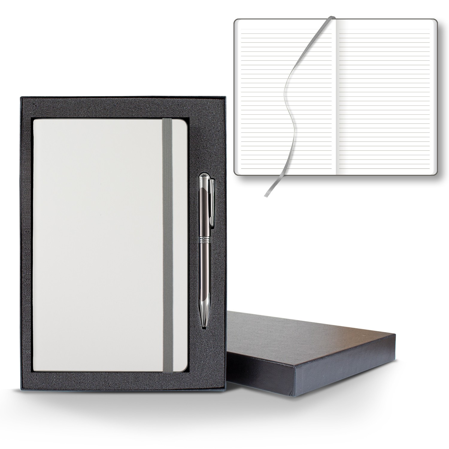 Picture of Castelli White Laser Medio Lined White Page Journal Gift Set