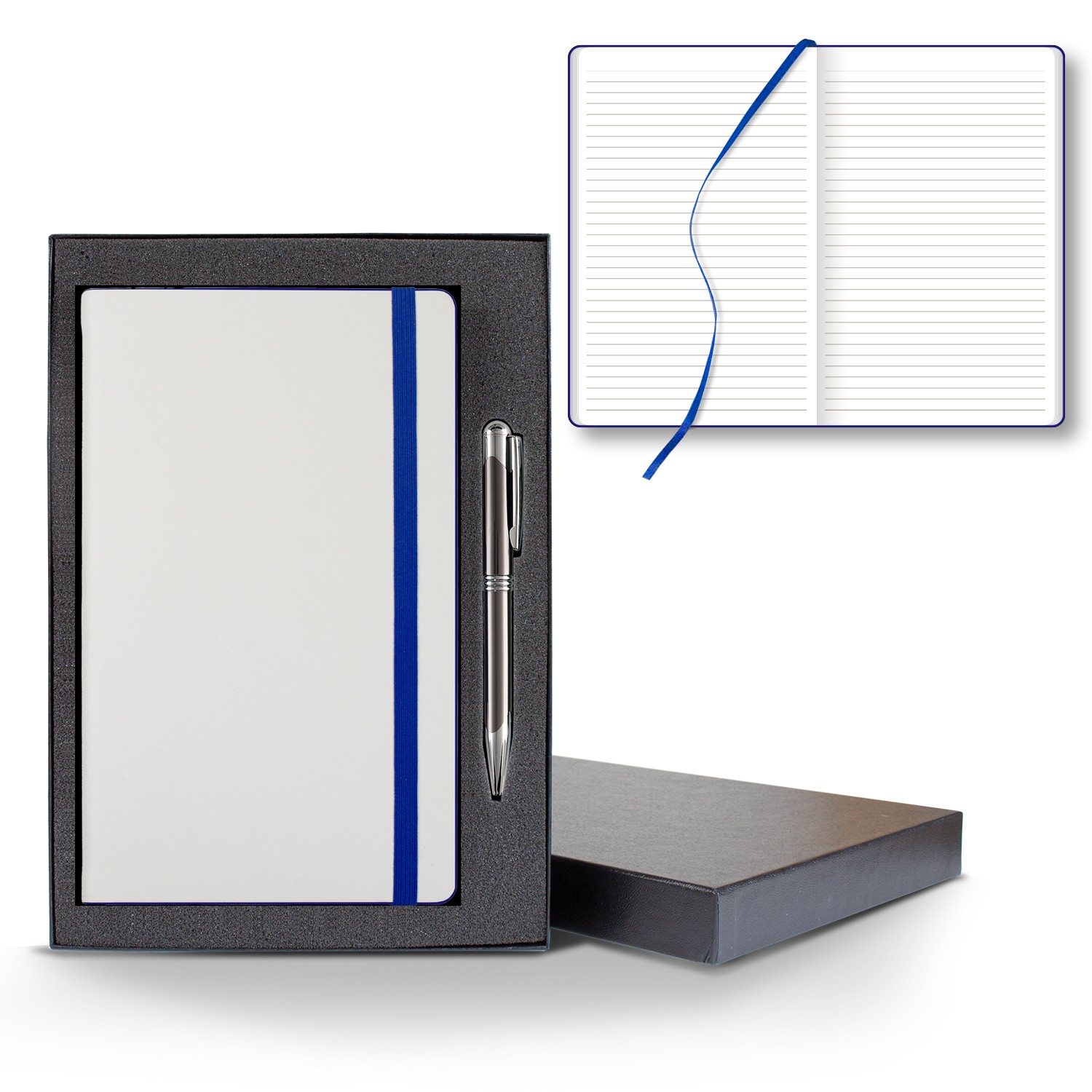 Picture of Castelli White Laser Medio Lined White Page Journal Gift Set
