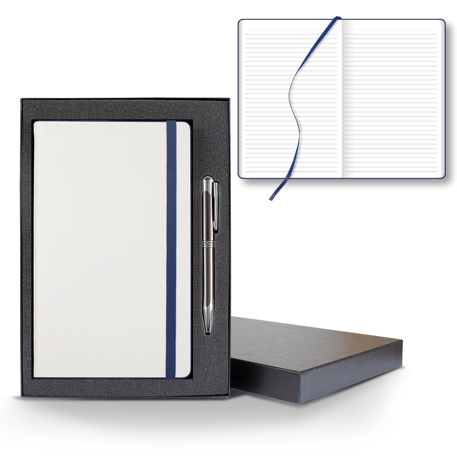 Picture of Castelli White Laser Medio Lined White Page Journal Gift Set