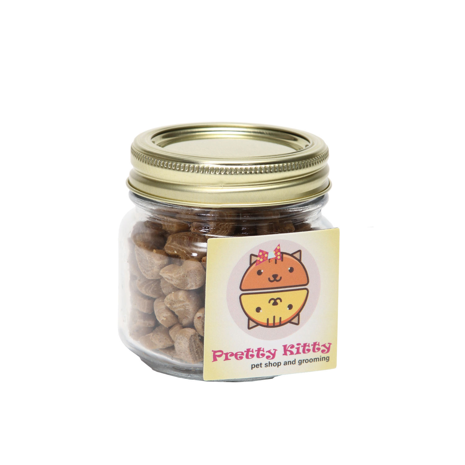 Picture of Half Pint Jar with Square Magnet Pet Fill