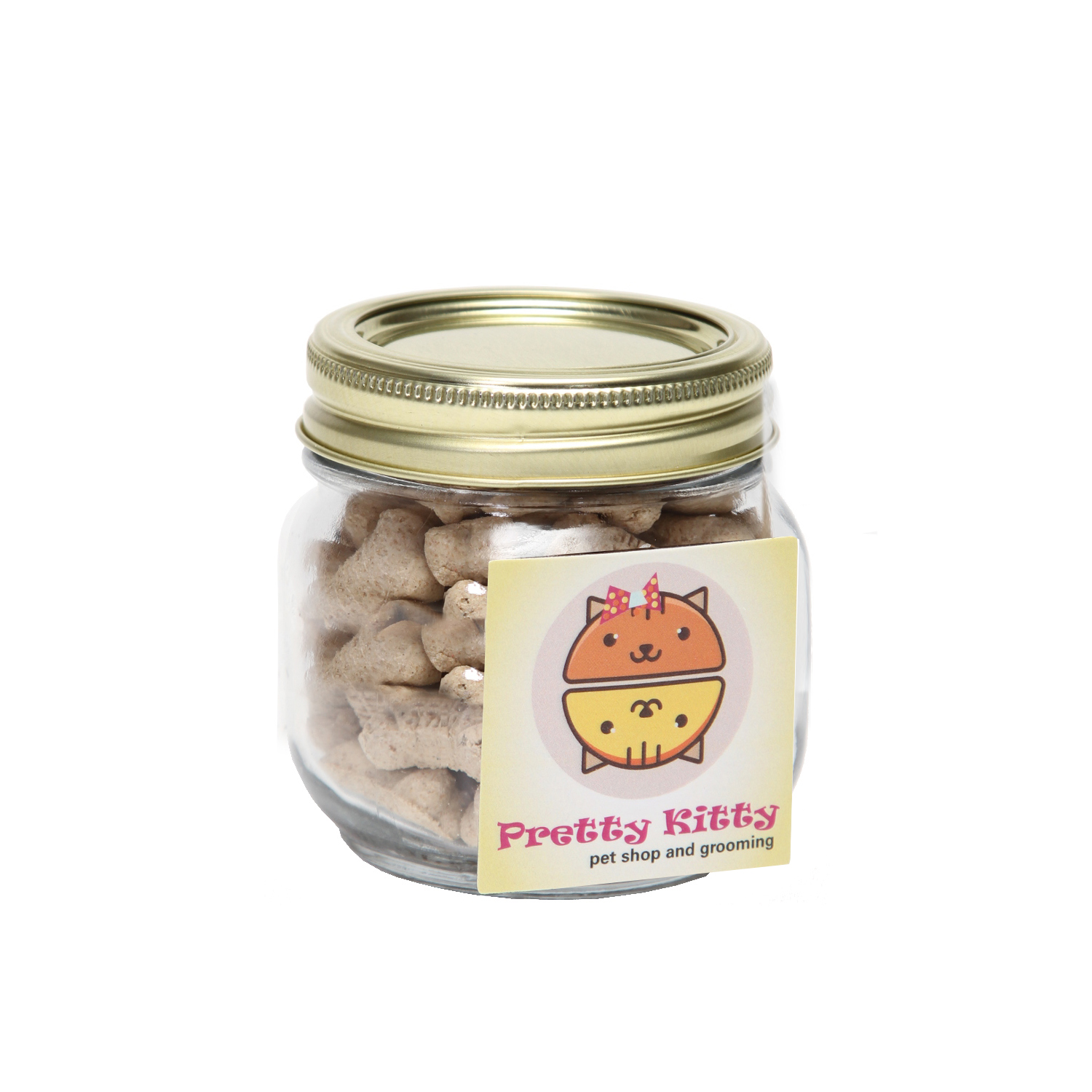 Picture of Half Pint Jar with Square Magnet Pet Fill