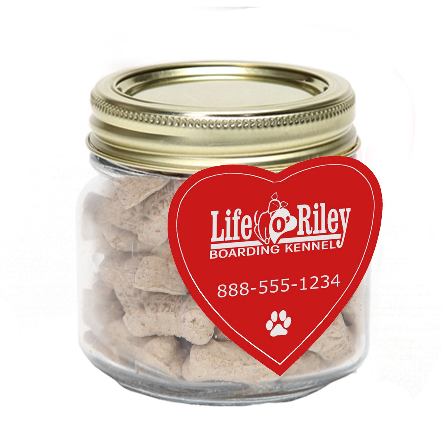 Picture of Half Pint Jar w/ Heart Magnet Pet Fill
