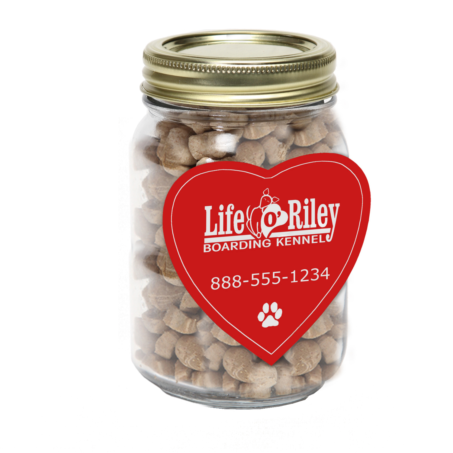 Picture of Pint Jar with Large Heart Magnet Pet Fill