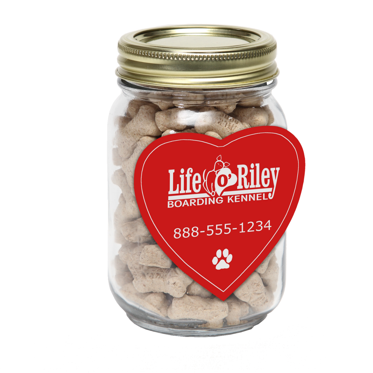 Picture of Pint Jar with Large Heart Magnet Pet Fill