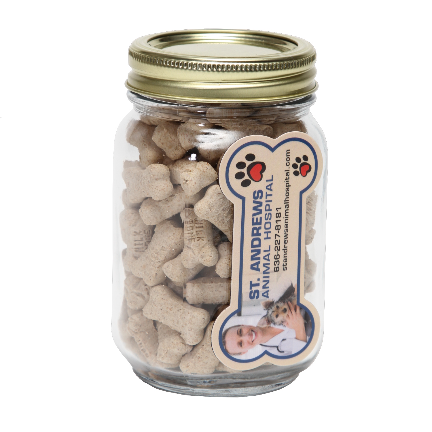 Picture of Pint Jar with Bone Magnet Pet Fill