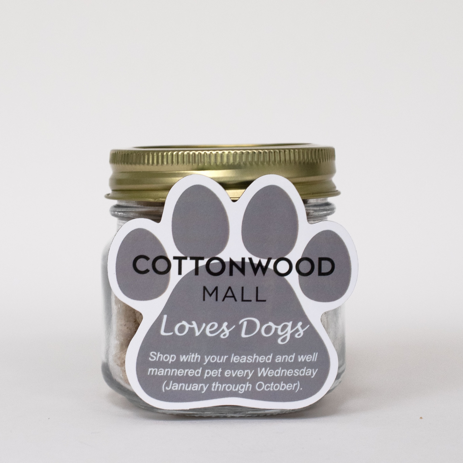 Picture of Half Pint Jar with Paw Magnet Pet Fill