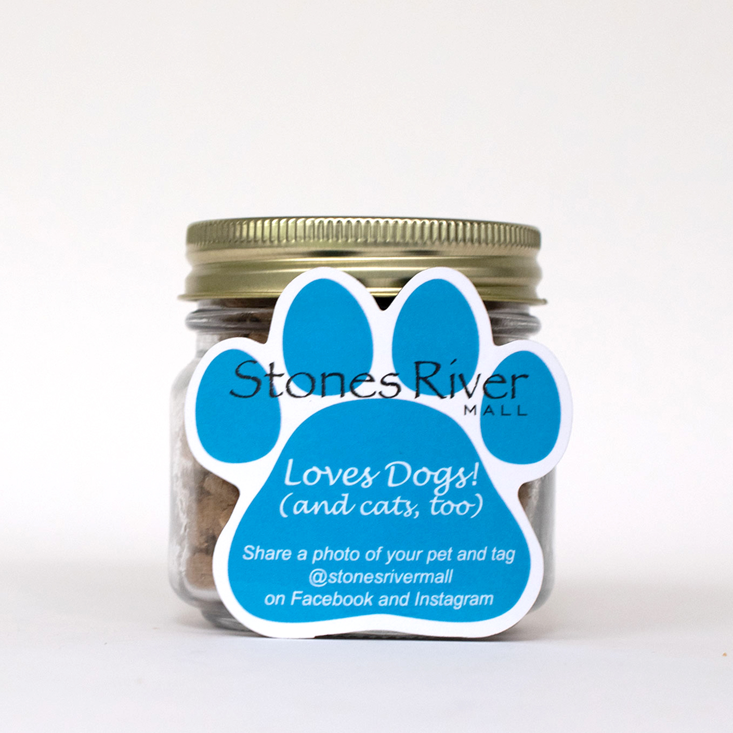 Picture of Half Pint Jar with Paw Magnet Pet Fill