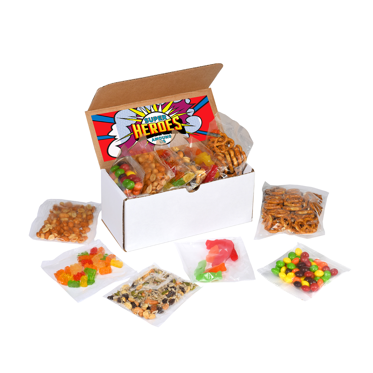 Picture of 6 pack Sweet and Salty Snack Box with Label